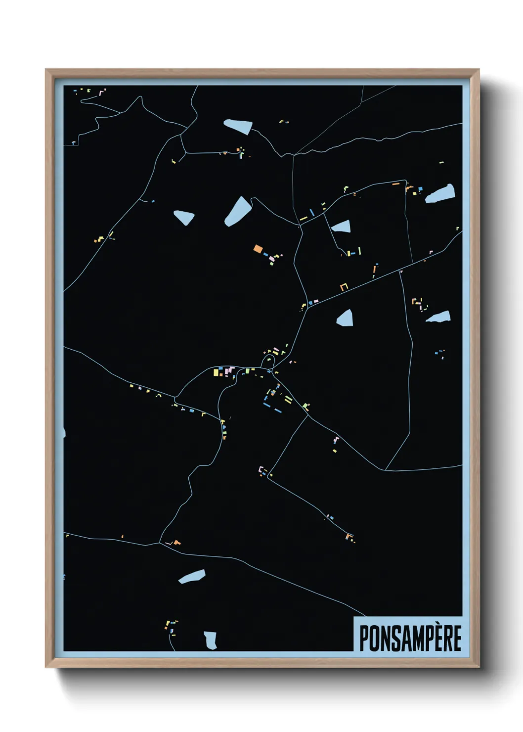 Une affiche de carte sur Ponsampère