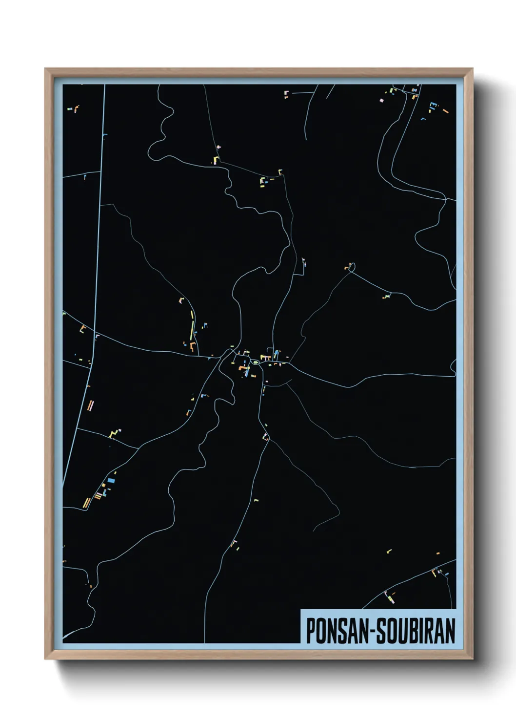 Une affiche de carte sur Ponsan-Soubiran