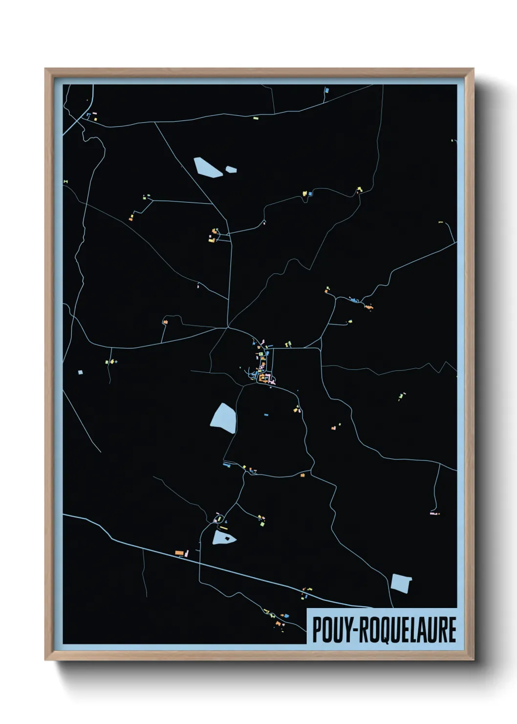 Une affiche de carte sur Pouy-Roquelaure