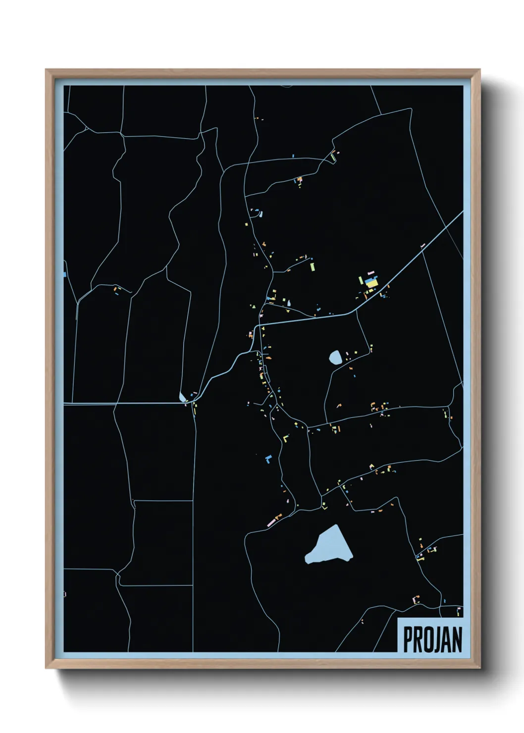 Une affiche de carte sur Projan