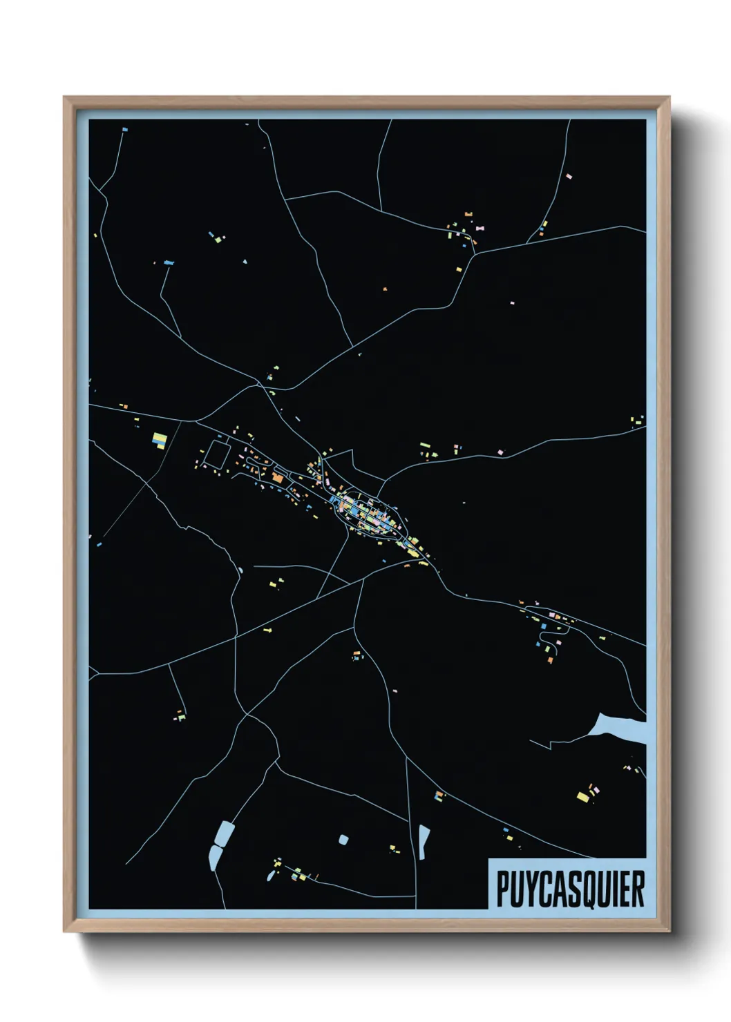 Une affiche de carte sur Puycasquier