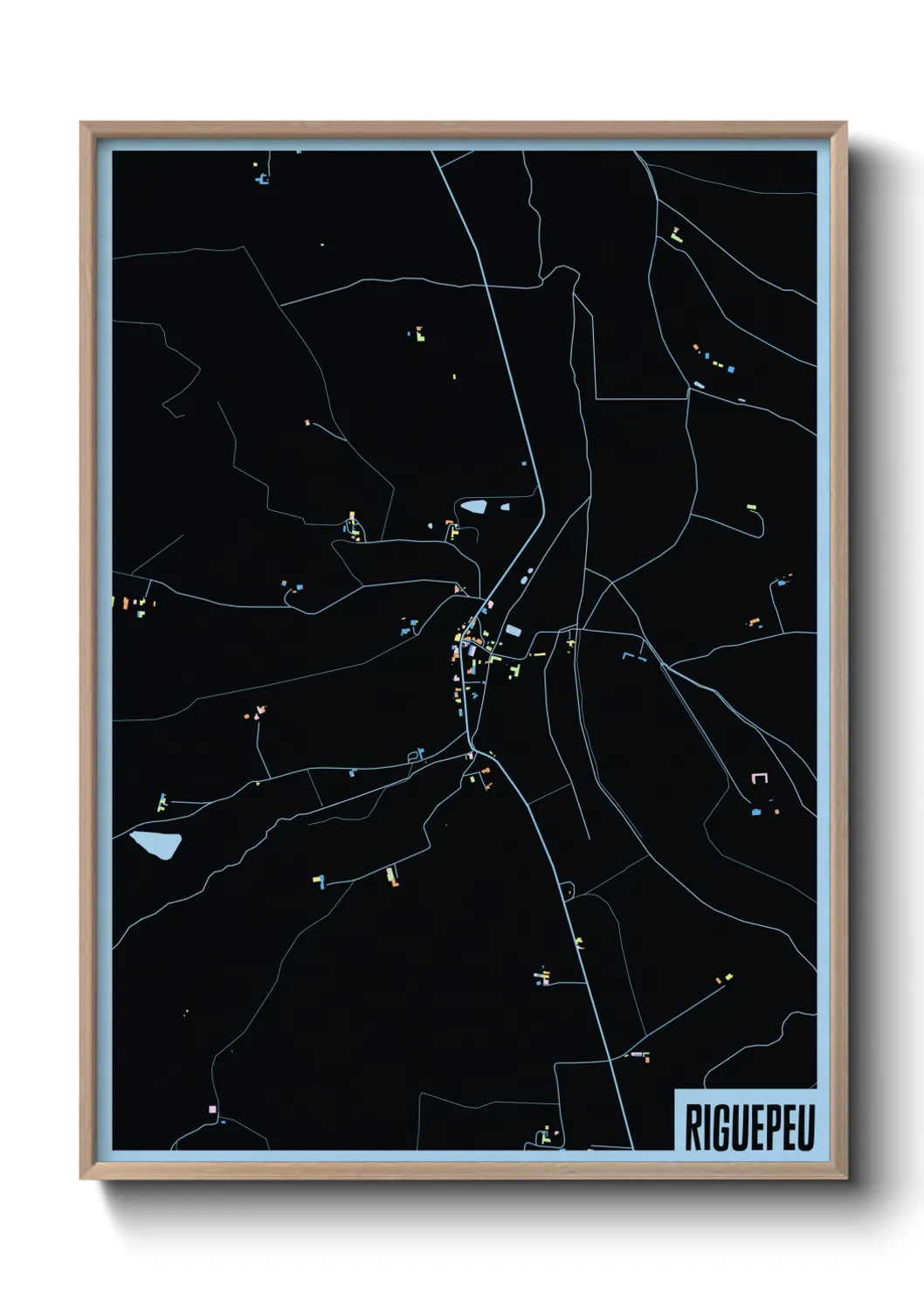 Une affiche de carte sur Riguepeu