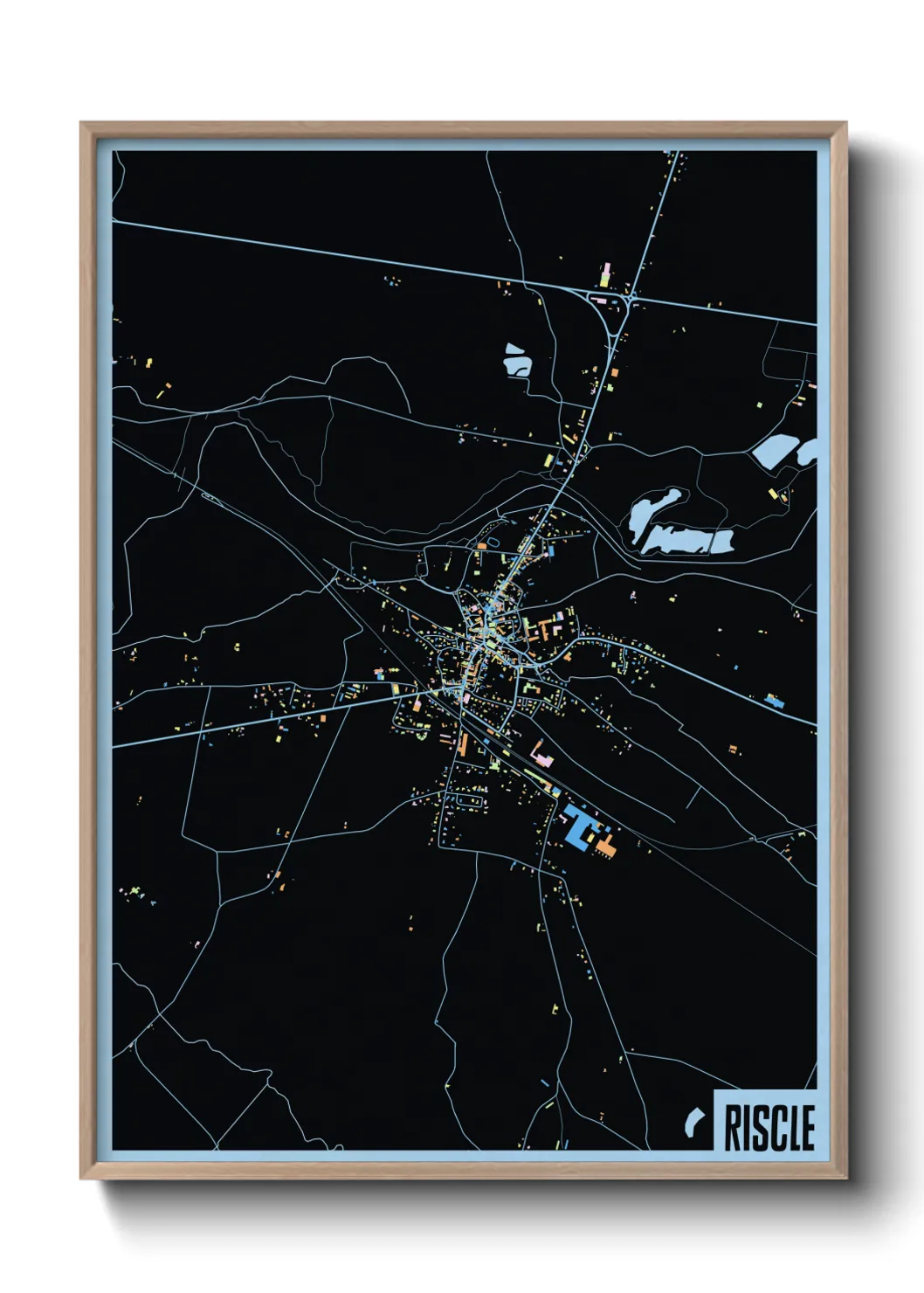 Une affiche de carte sur Riscle