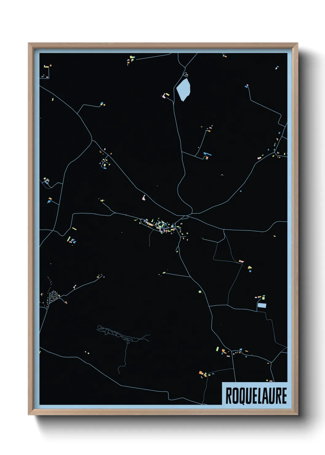 Une affiche de carte sur Roquelaure