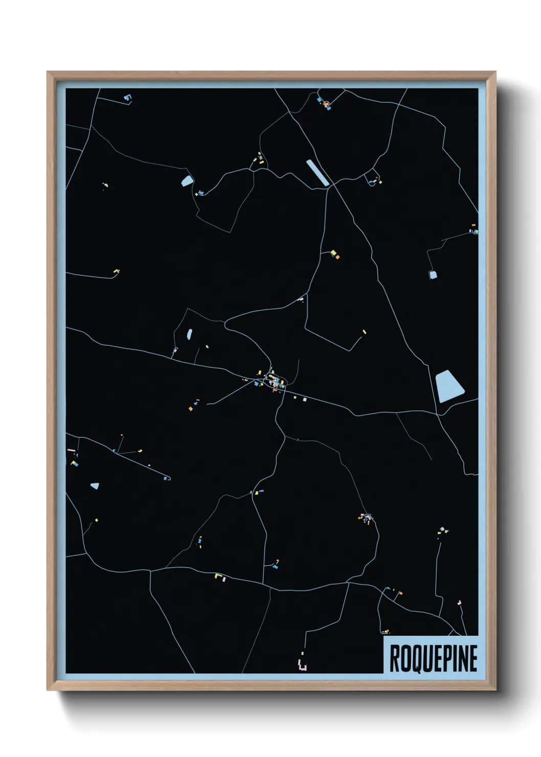 Une affiche de carte sur Roquepine