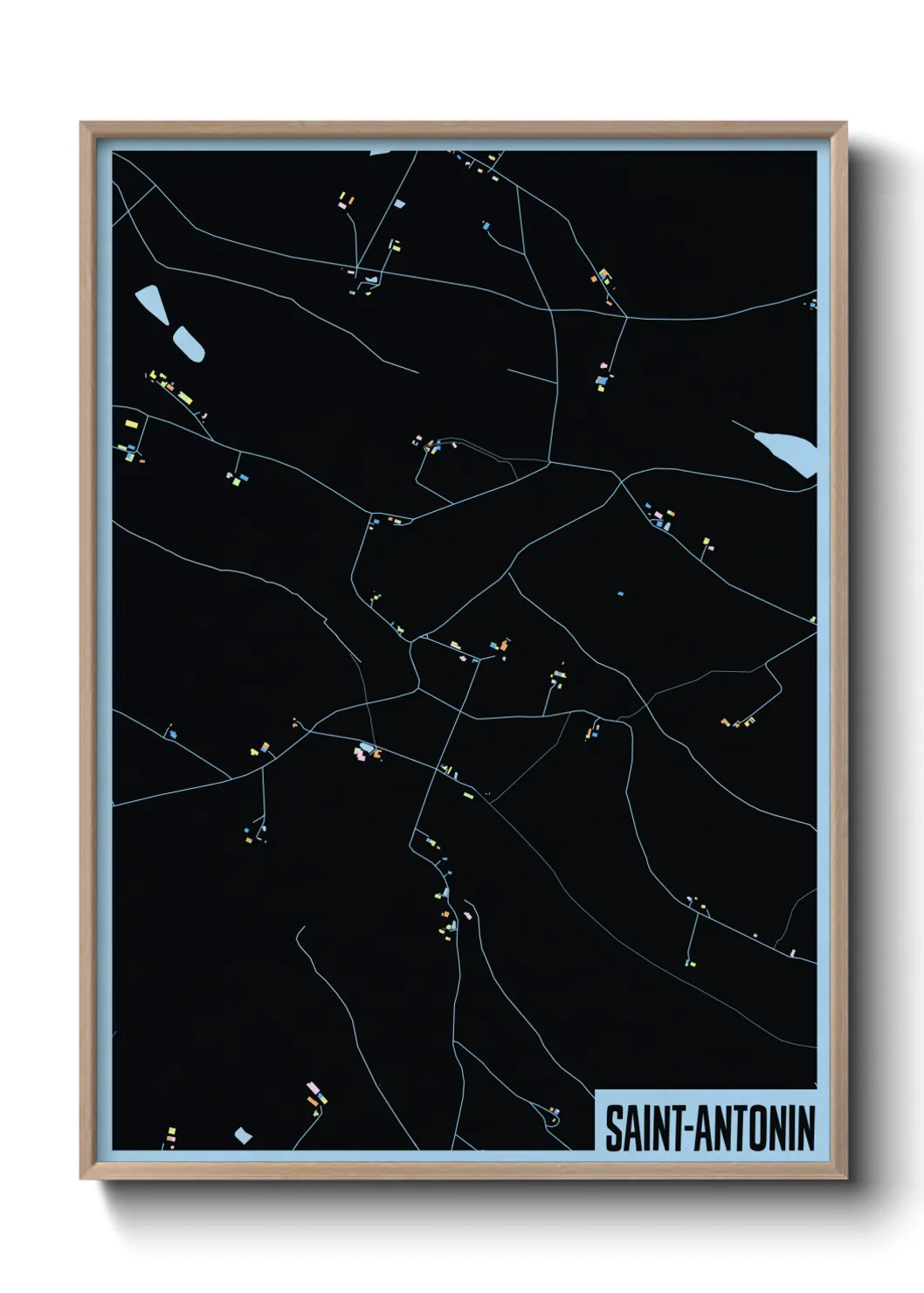 Une affiche de carte sur Saint-Antonin