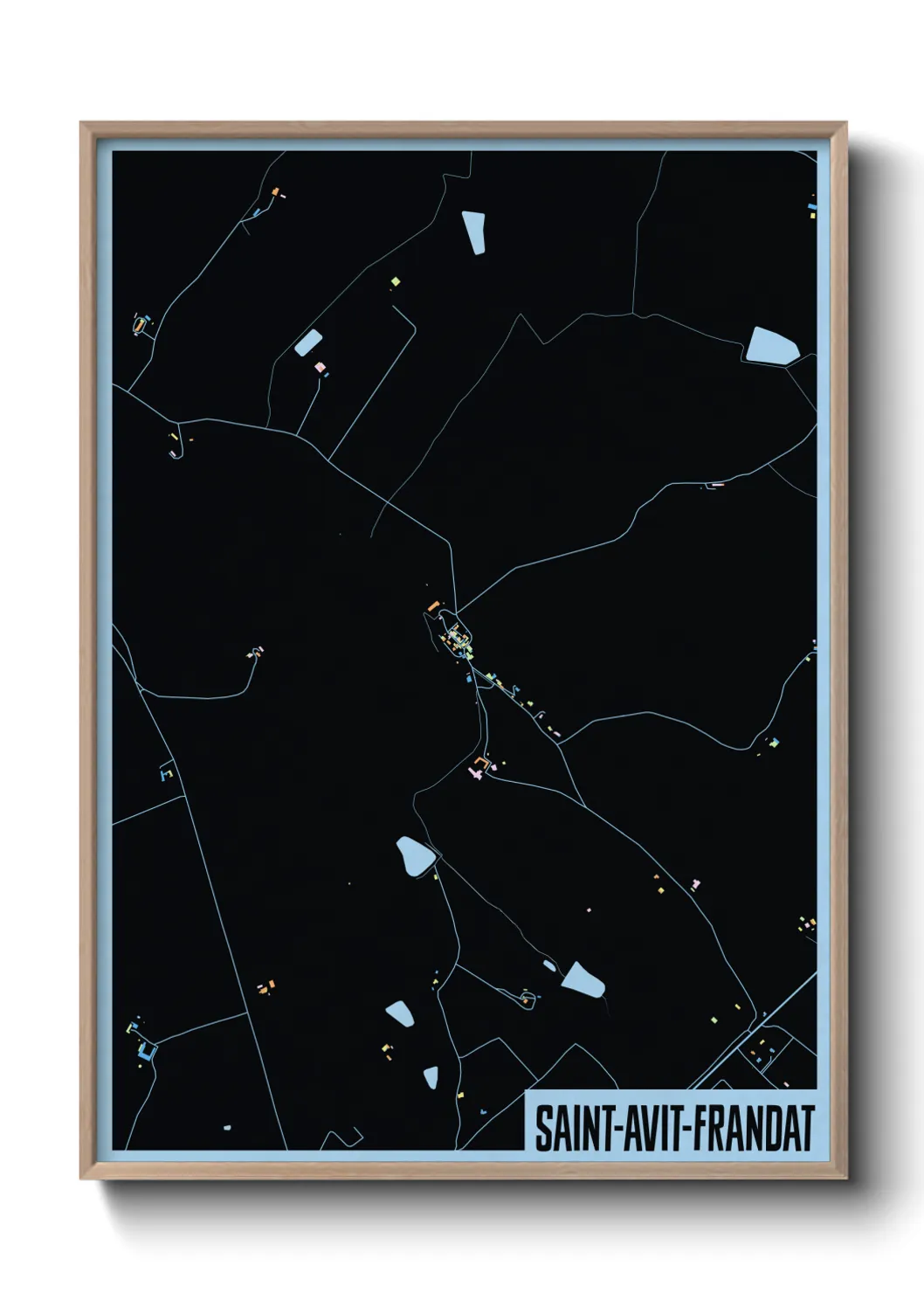 Une affiche de carte sur Saint-Avit-Frandat