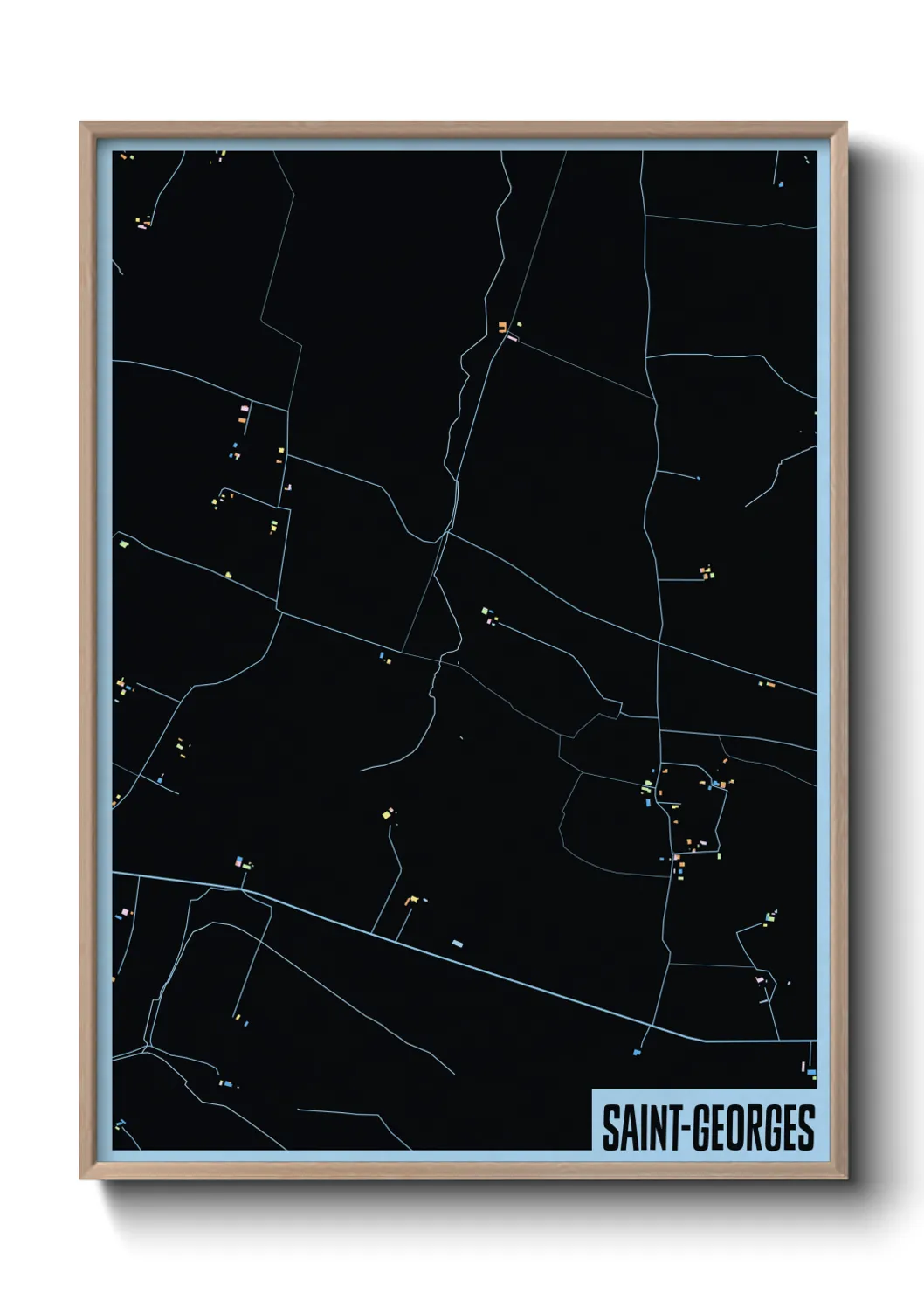 Une affiche de carte sur Saint-Georges