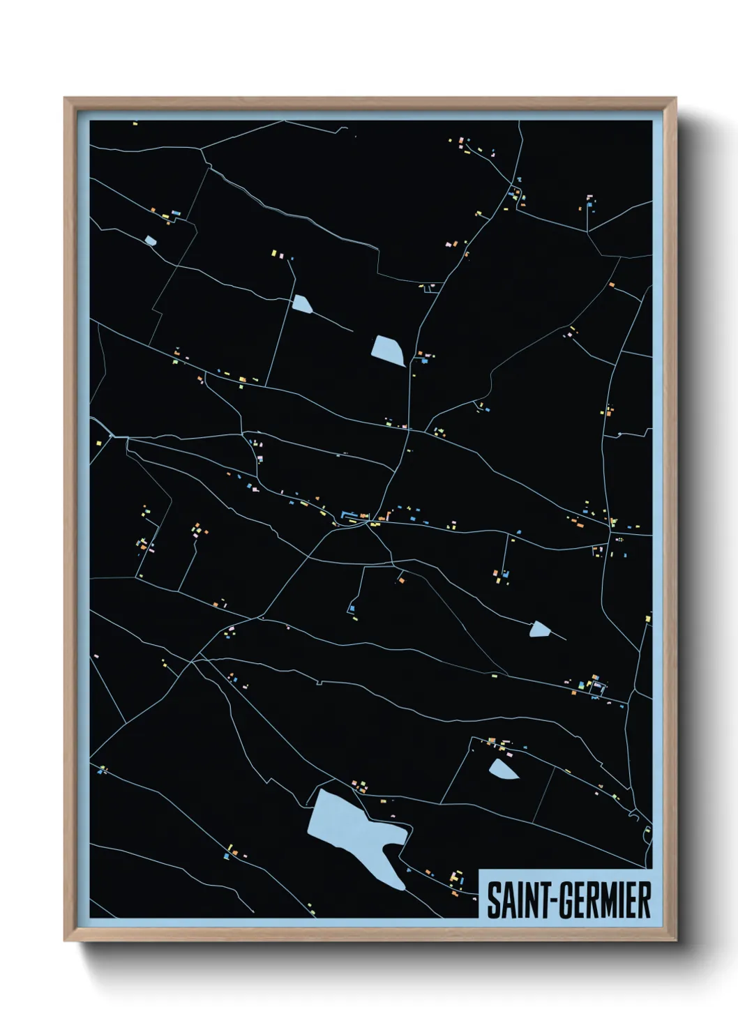 Une affiche de carte sur Saint-Germier