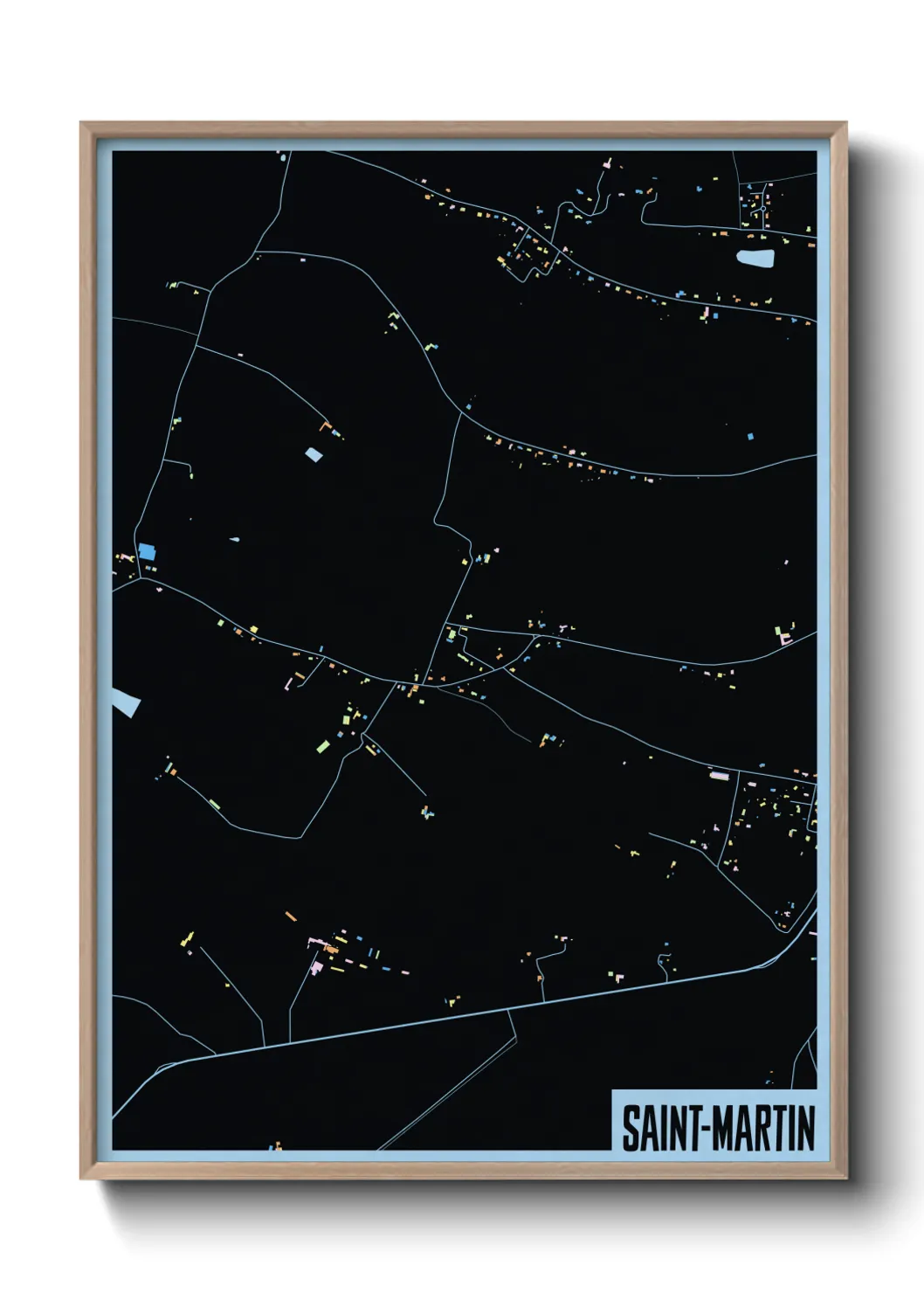 Une affiche de carte sur Saint-Martin