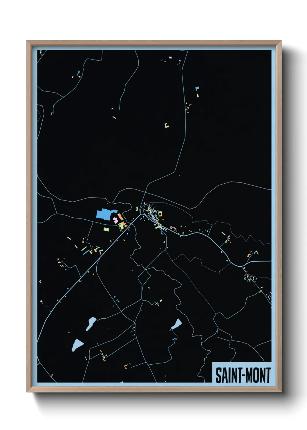 Une affiche de carte sur Saint-Mont