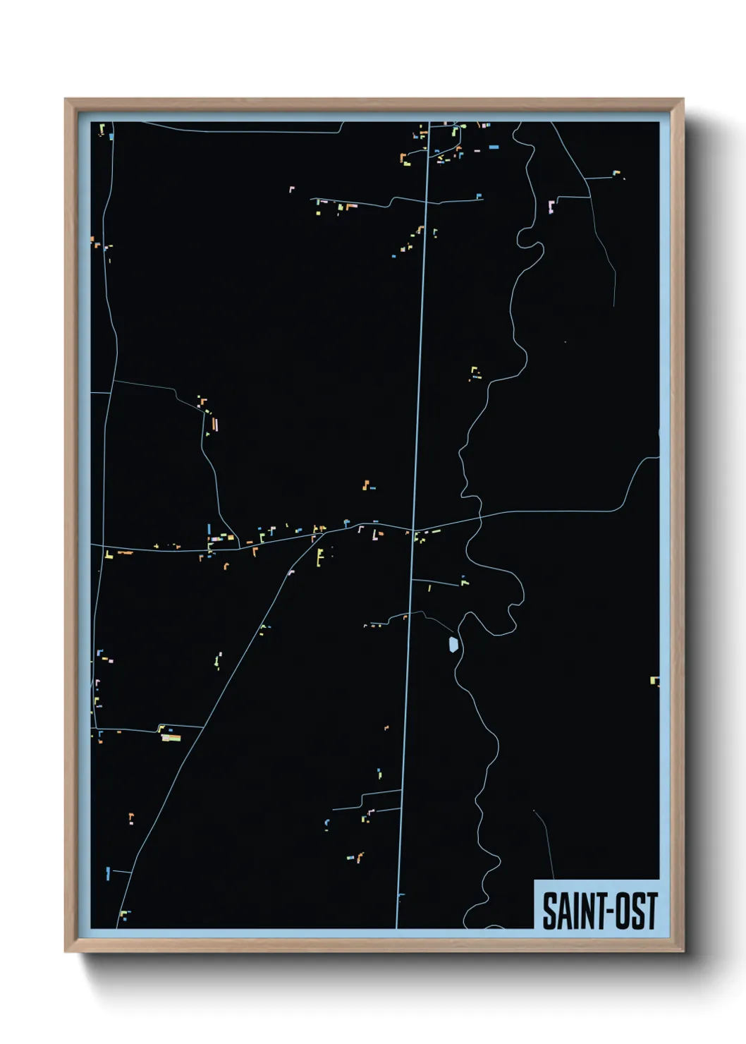 Une affiche de carte sur Saint-Ost