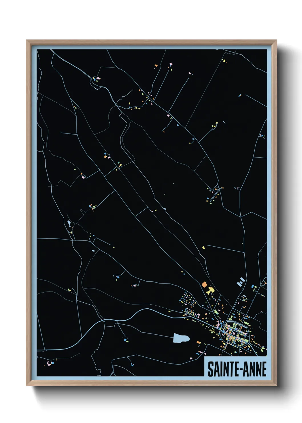 Une affiche de carte sur Sainte-Anne