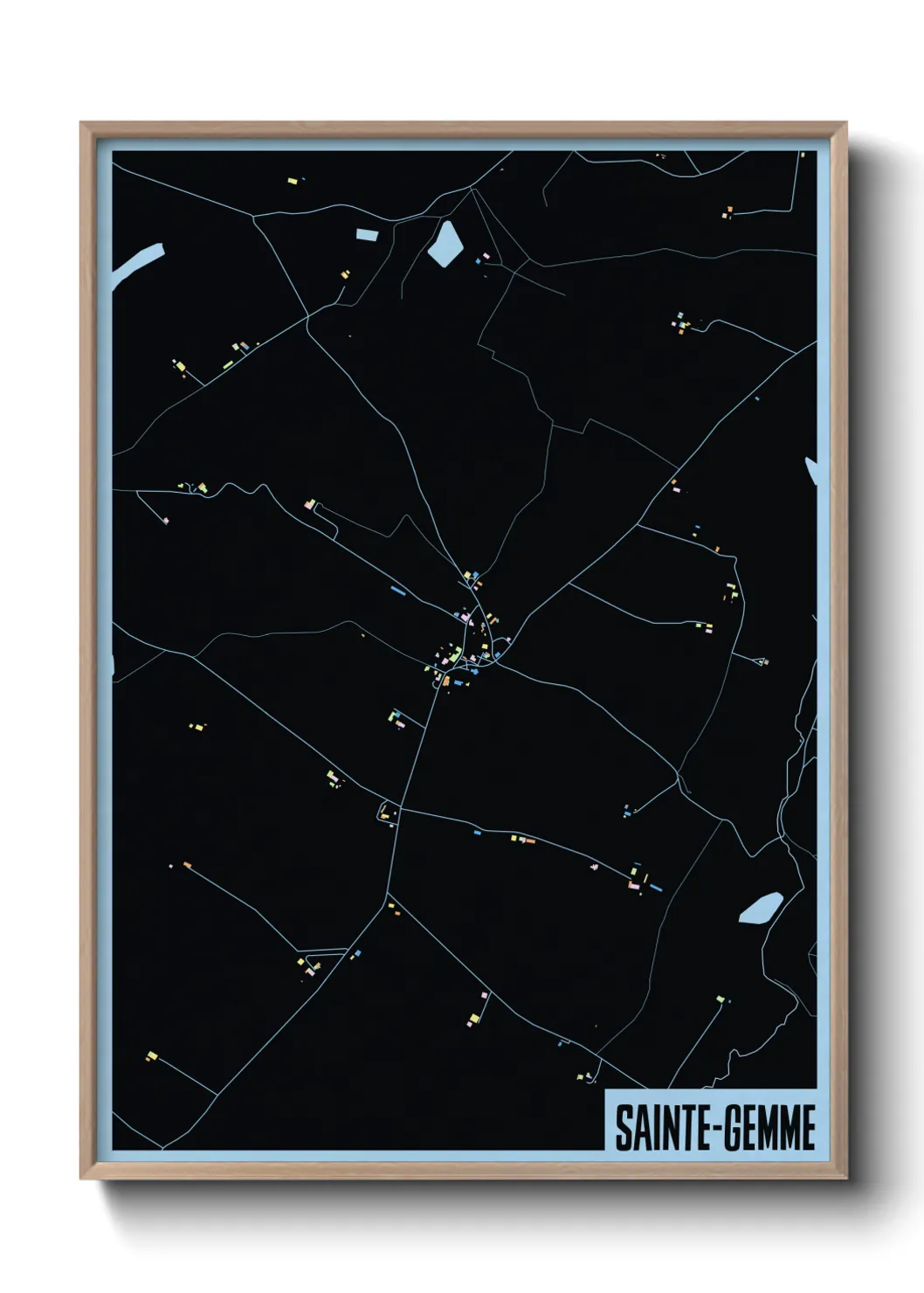 Une affiche de carte sur Sainte-Gemme