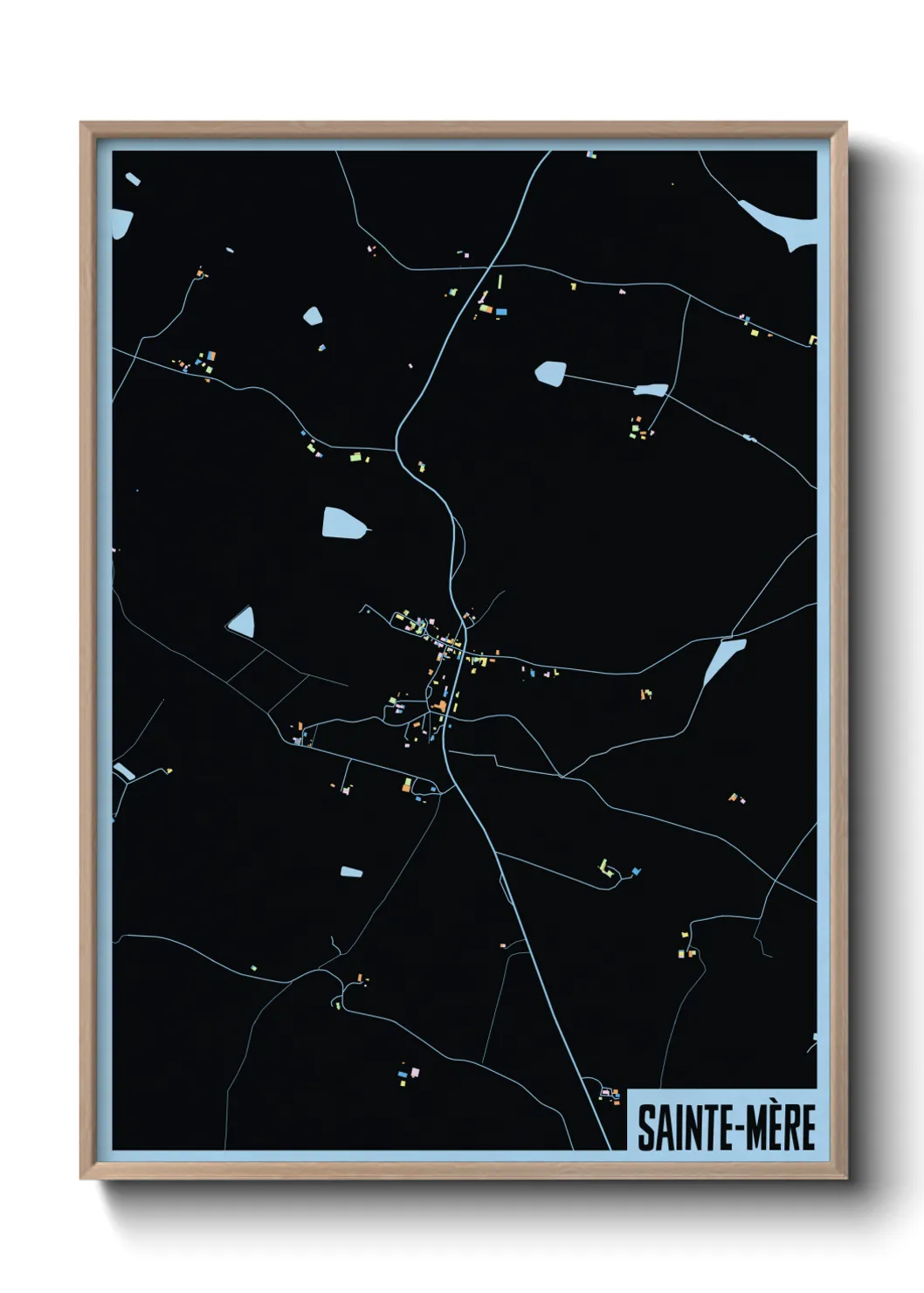 Une affiche de carte sur Sainte-Mère