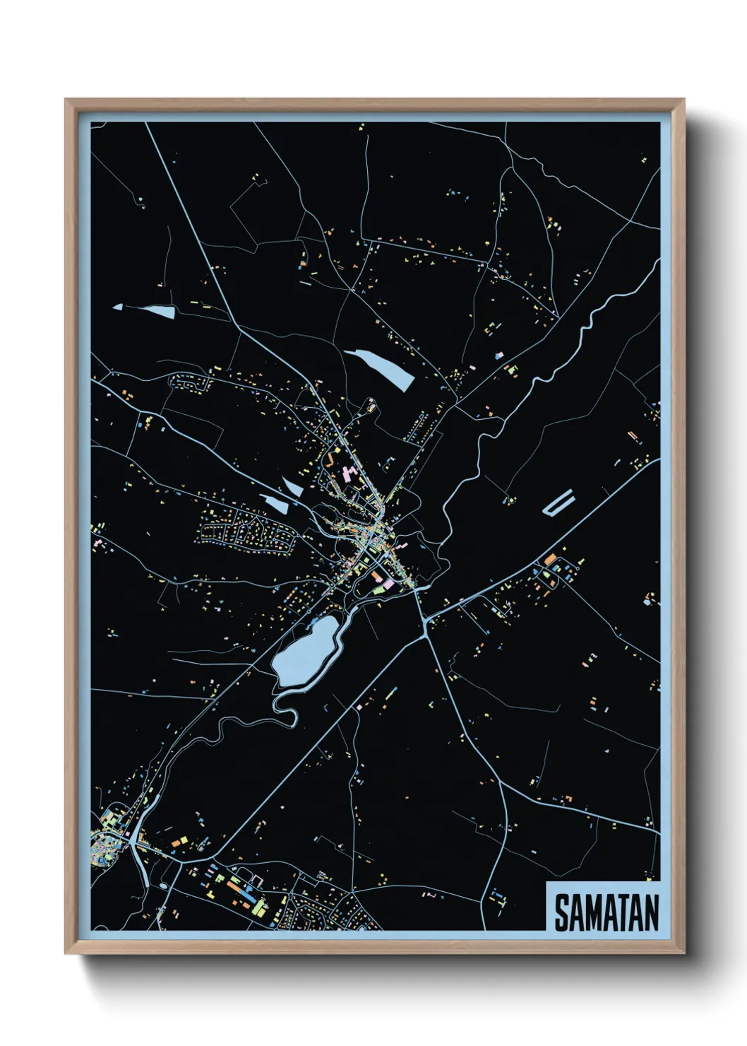 Une affiche de carte sur Samatan