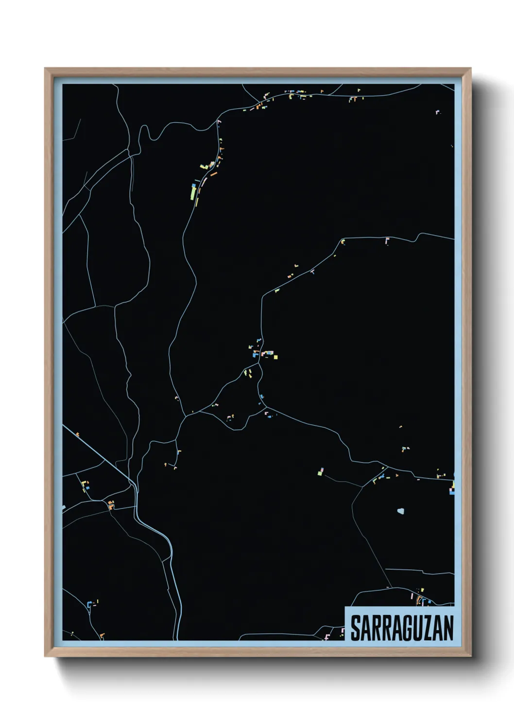 Une affiche de carte sur Sarraguzan