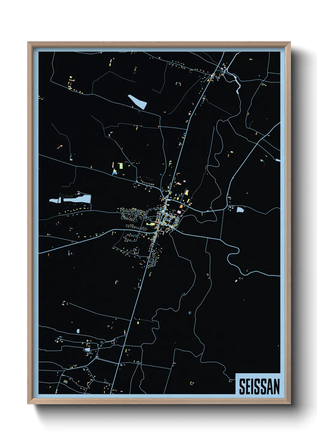 Une affiche de carte sur Seissan