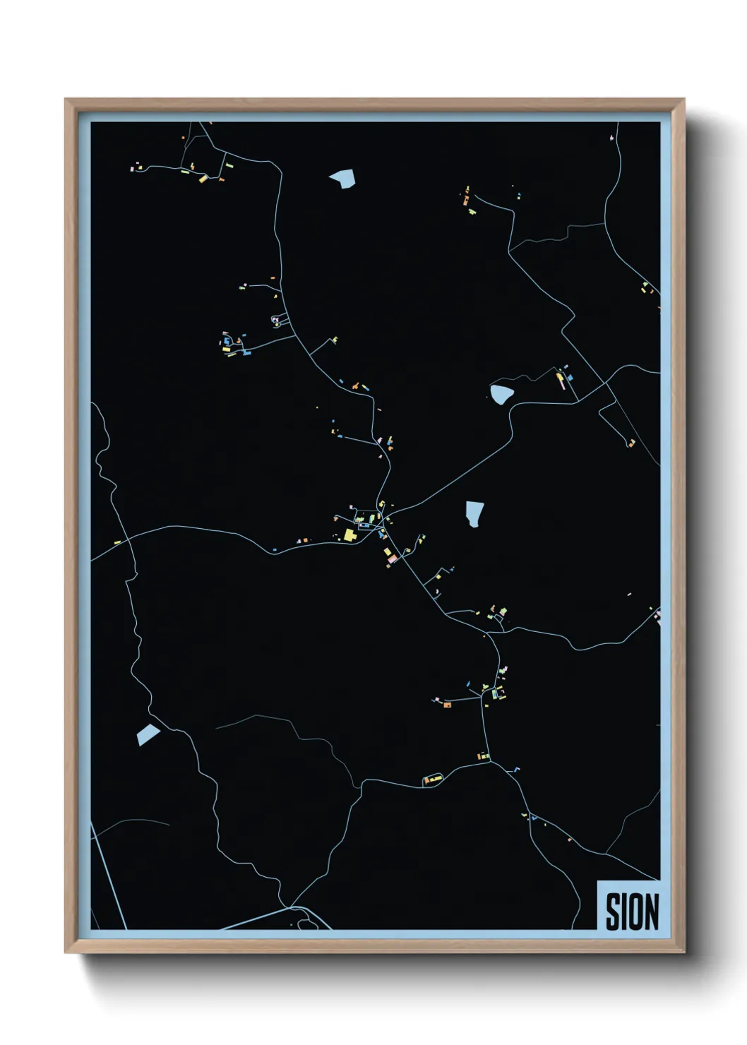 Une affiche de carte sur Sion