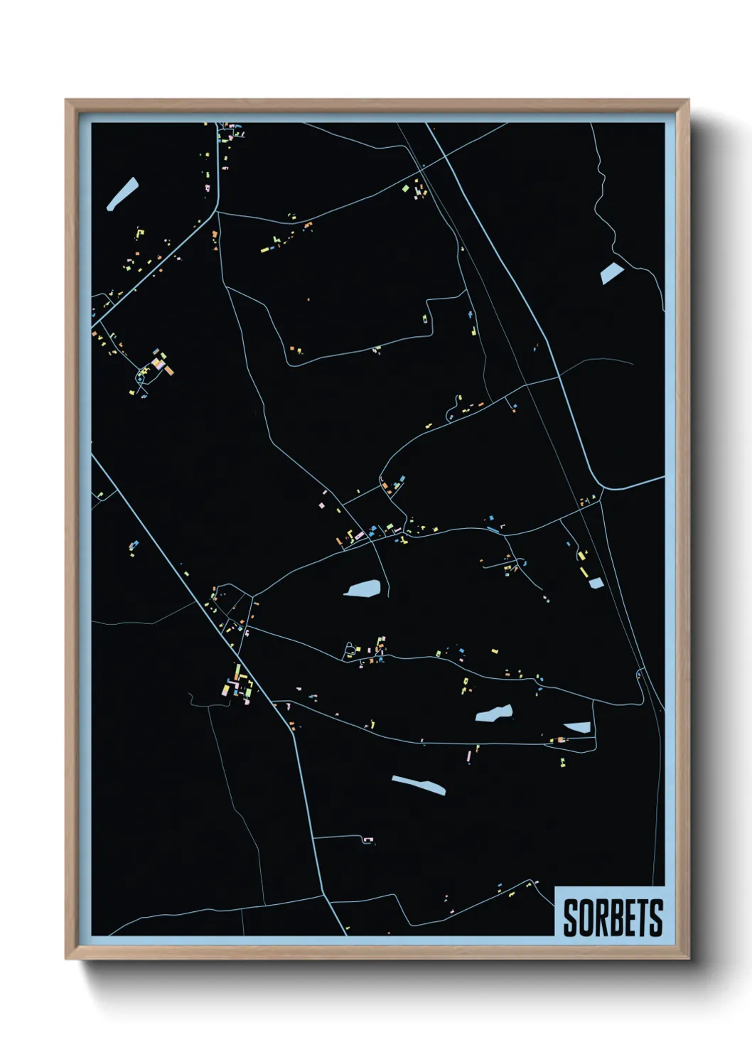 Une affiche de carte sur Sorbets