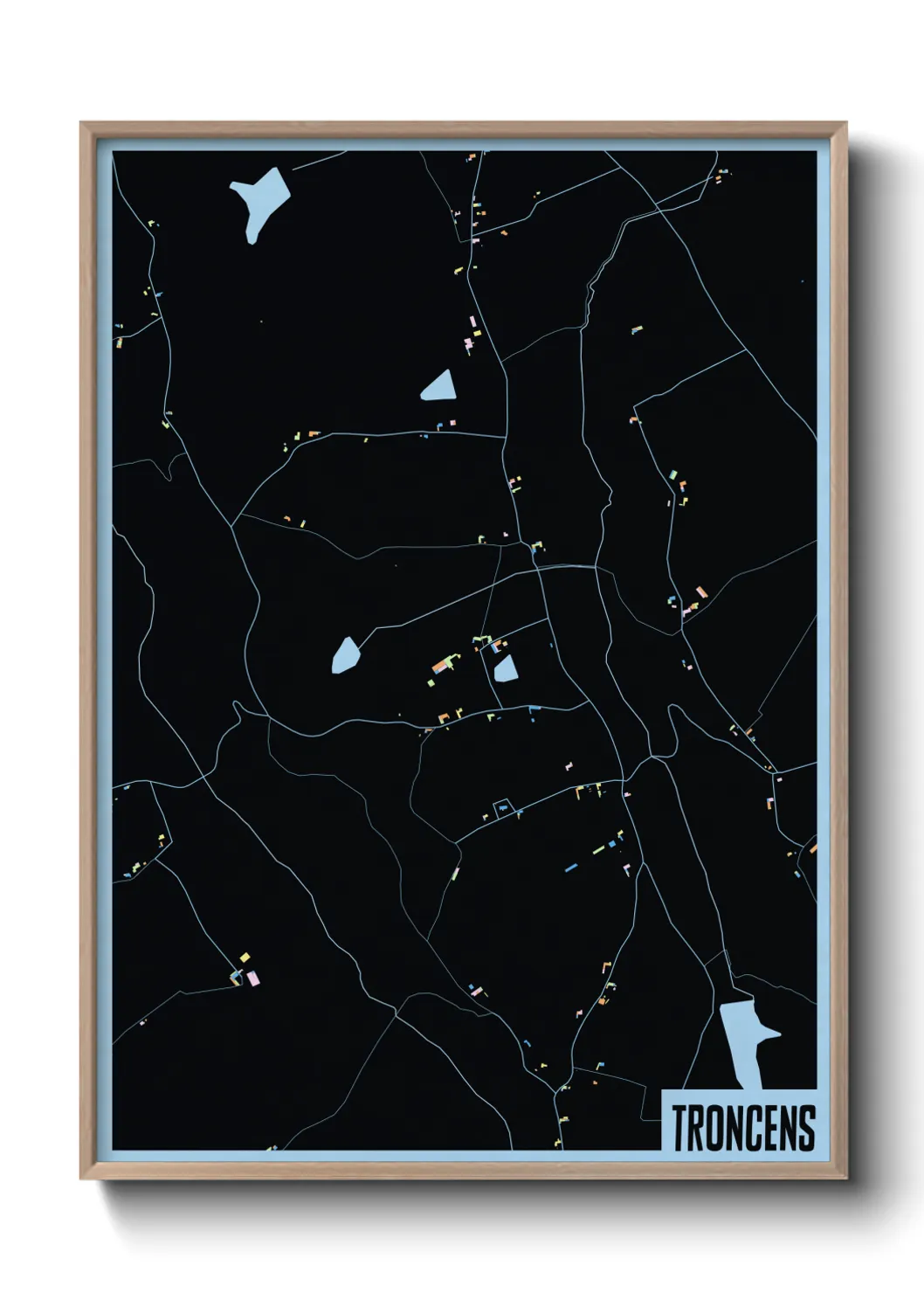 Une affiche de carte sur Troncens