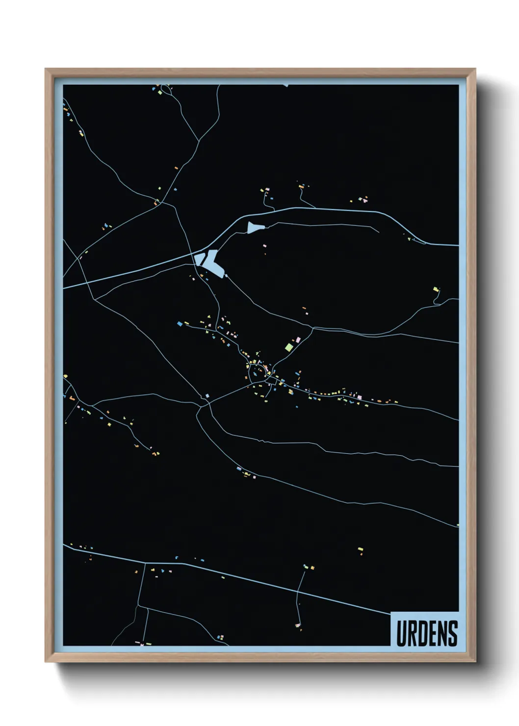 Une affiche de carte sur Urdens