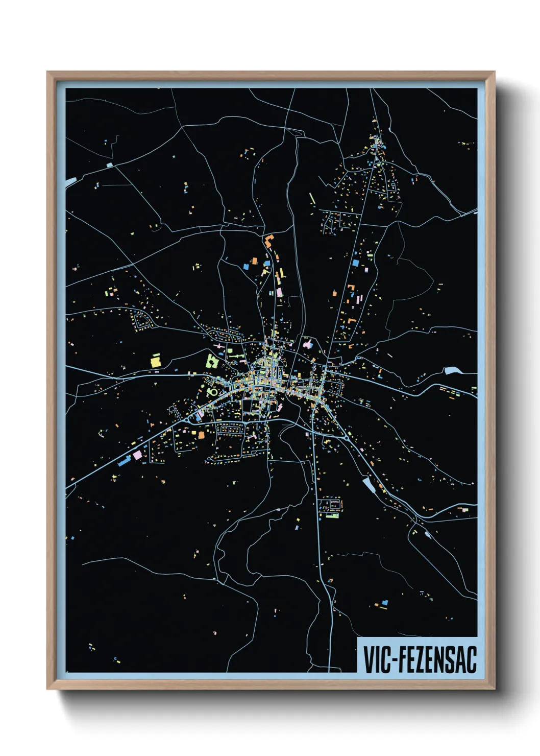 Une affiche de carte sur Vic-Fezensac