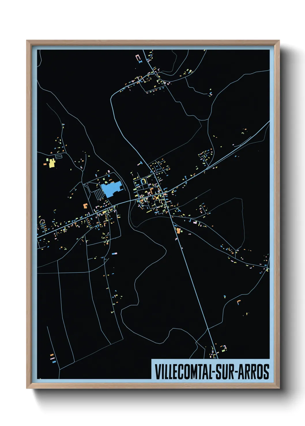 Une affiche de carte sur Villecomtal-sur-Arros