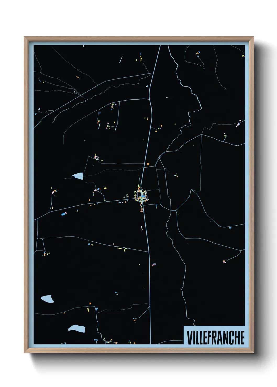 Une affiche de carte sur Villefranche