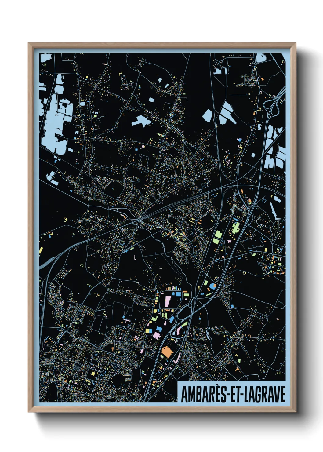 Une affiche de carte sur Ambarès-et-Lagrave