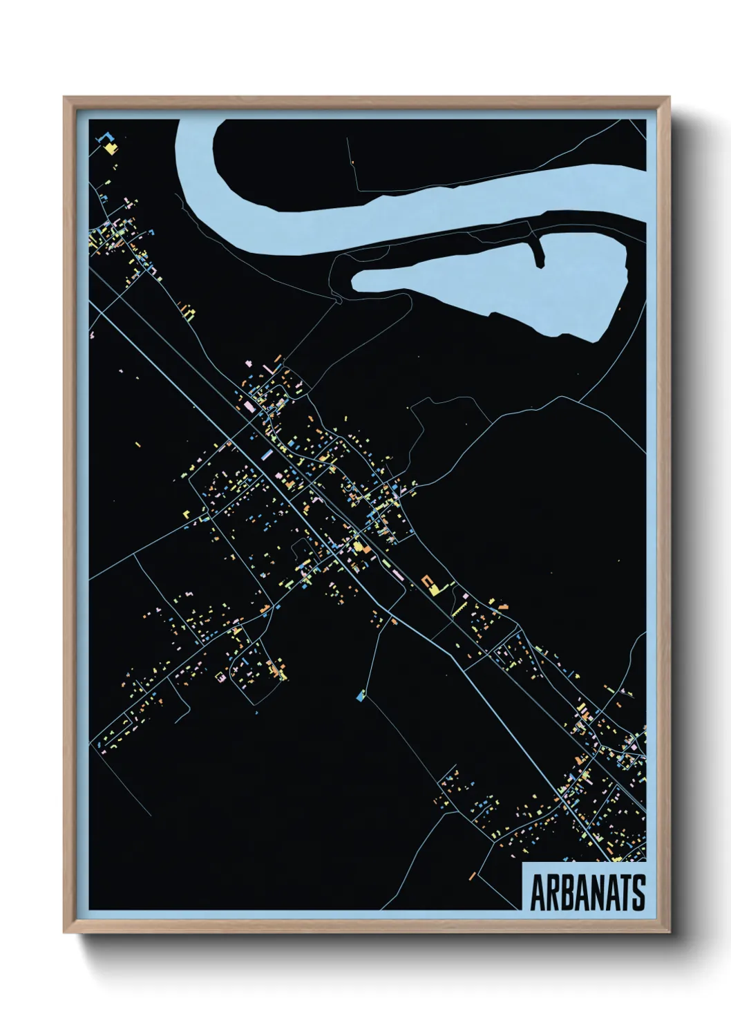 Une affiche de carte sur Arbanats