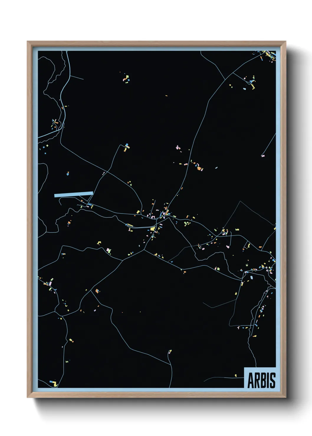 Une affiche de carte sur Arbis