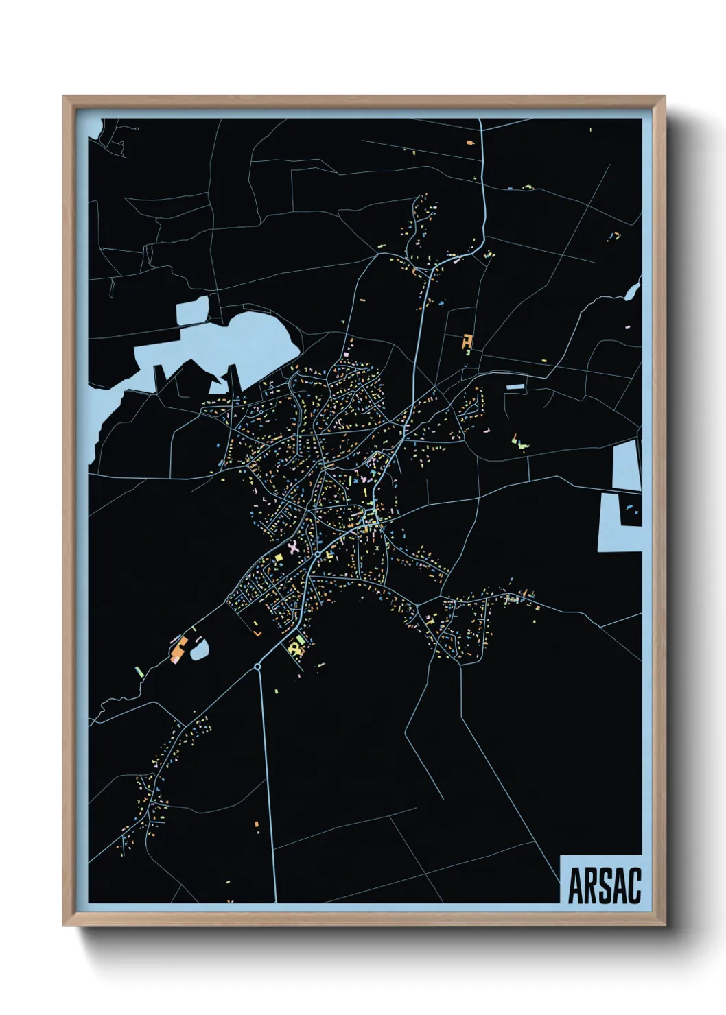 Une affiche de carte sur Arsac