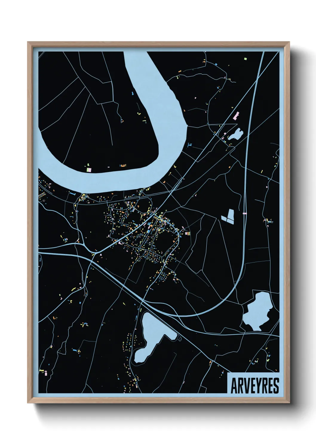 Une affiche de carte sur Arveyres