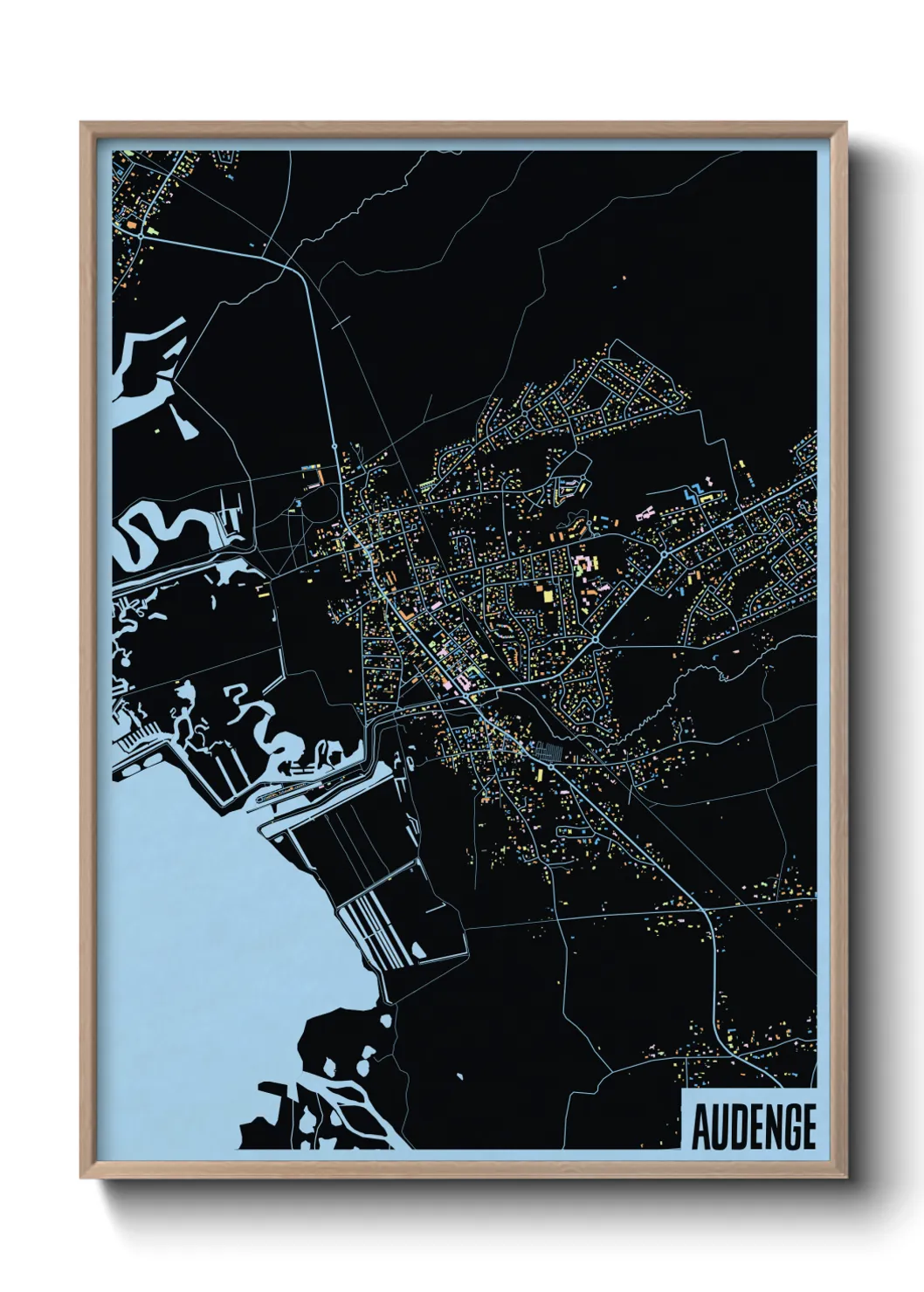 Une affiche de carte sur Audenge