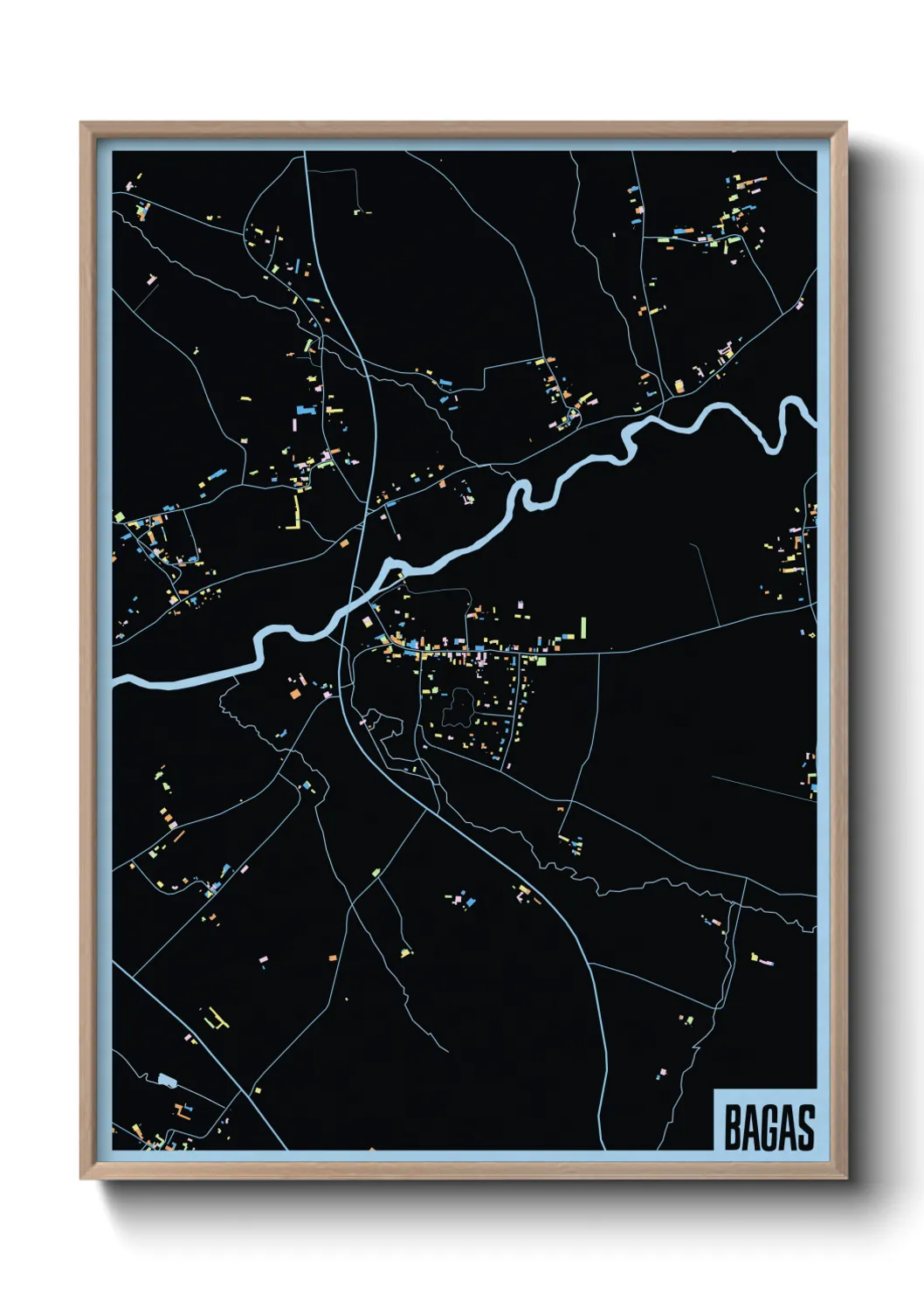 Une affiche de carte sur Bagas