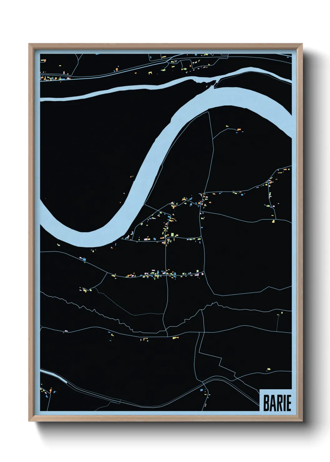 Une affiche de carte sur Barie