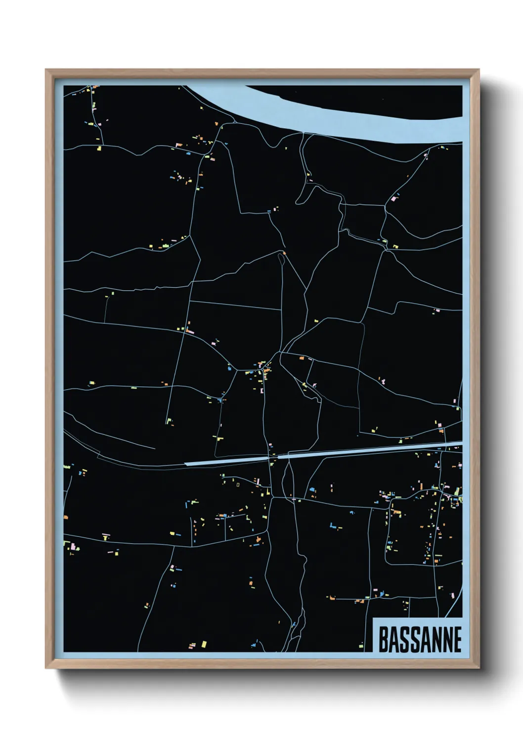 Une affiche de carte sur Bassanne