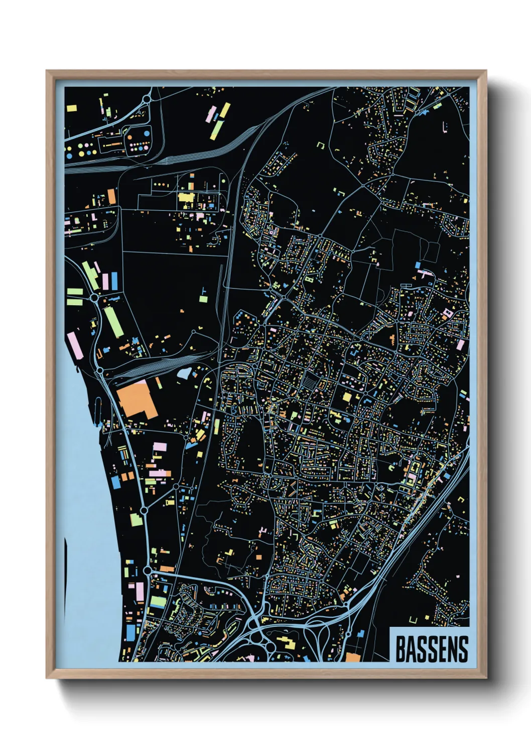 Une affiche de carte sur Bassens