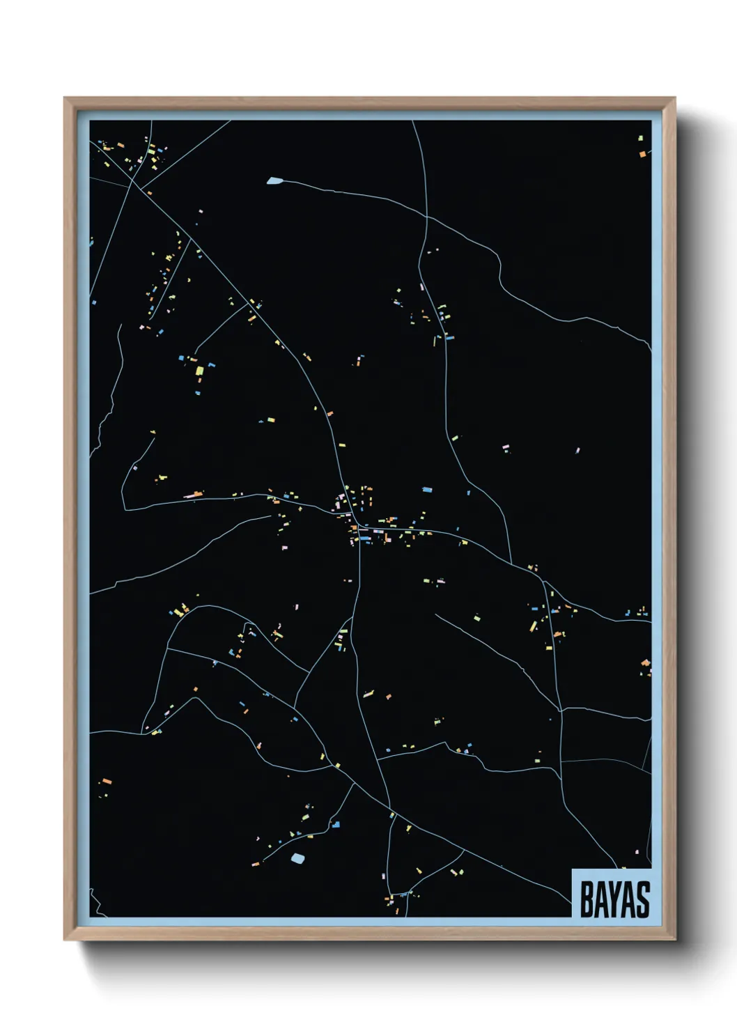 Une affiche de carte sur Bayas