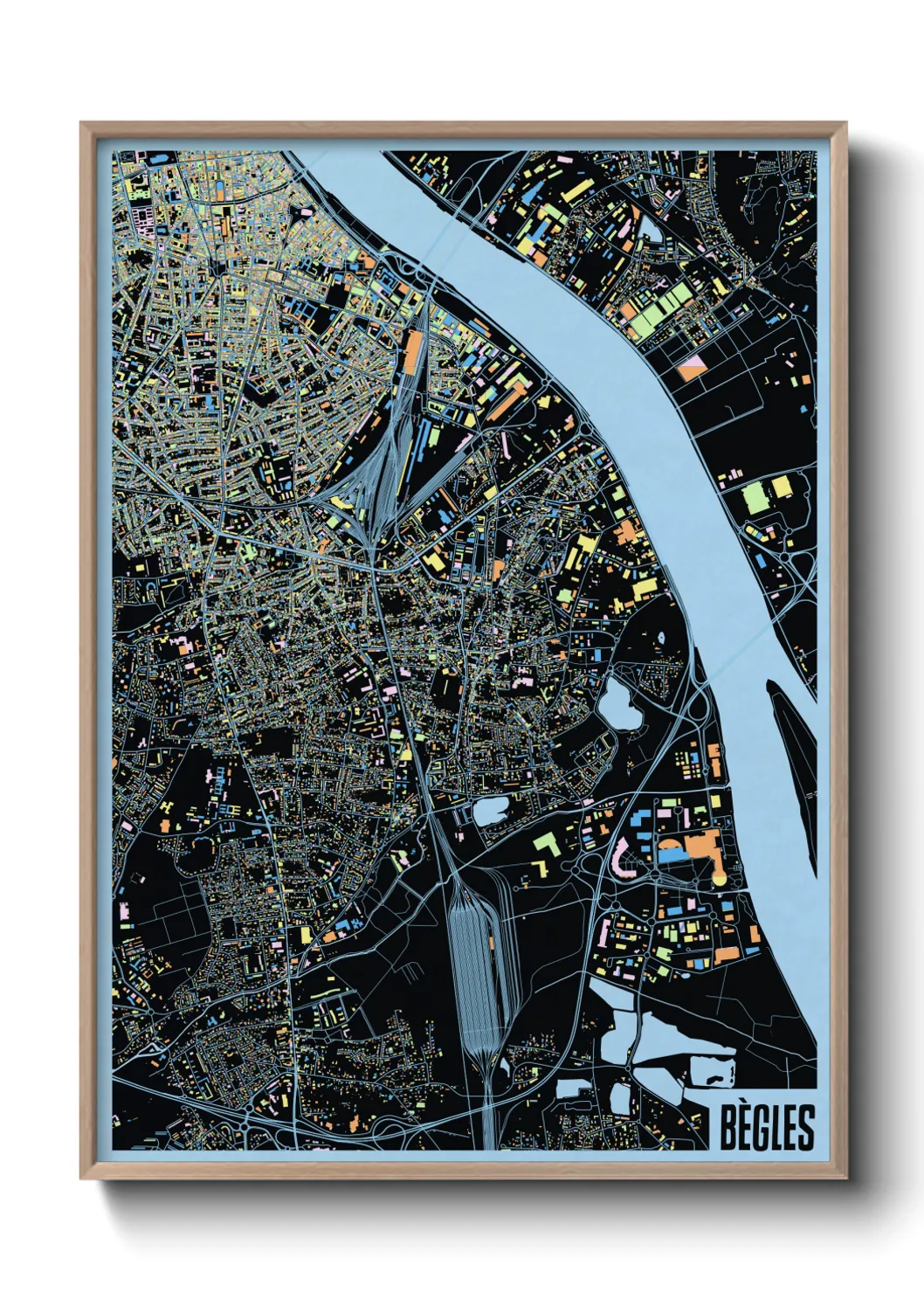 Une affiche de carte sur Bègles