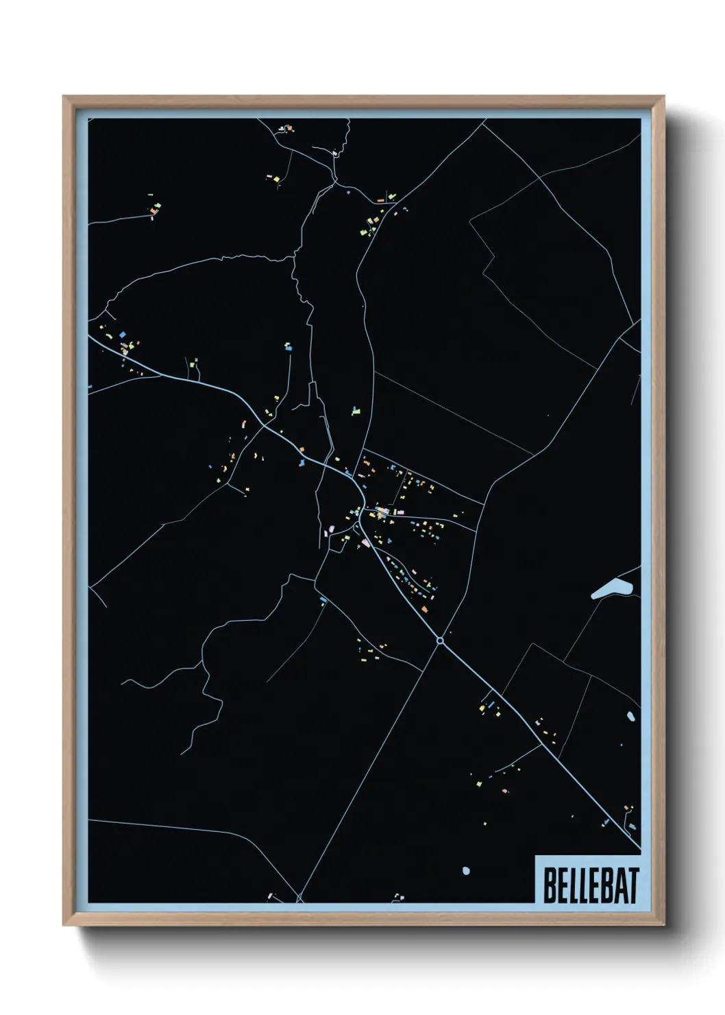 Une affiche de carte sur Bellebat
