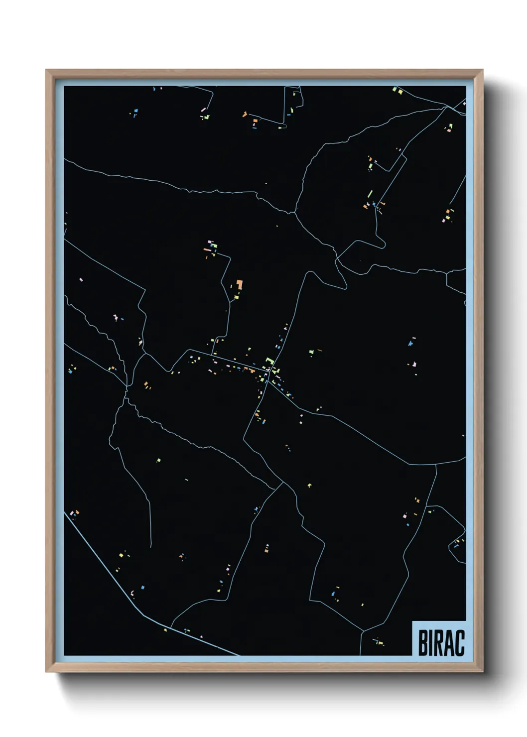 Une affiche de carte sur Birac