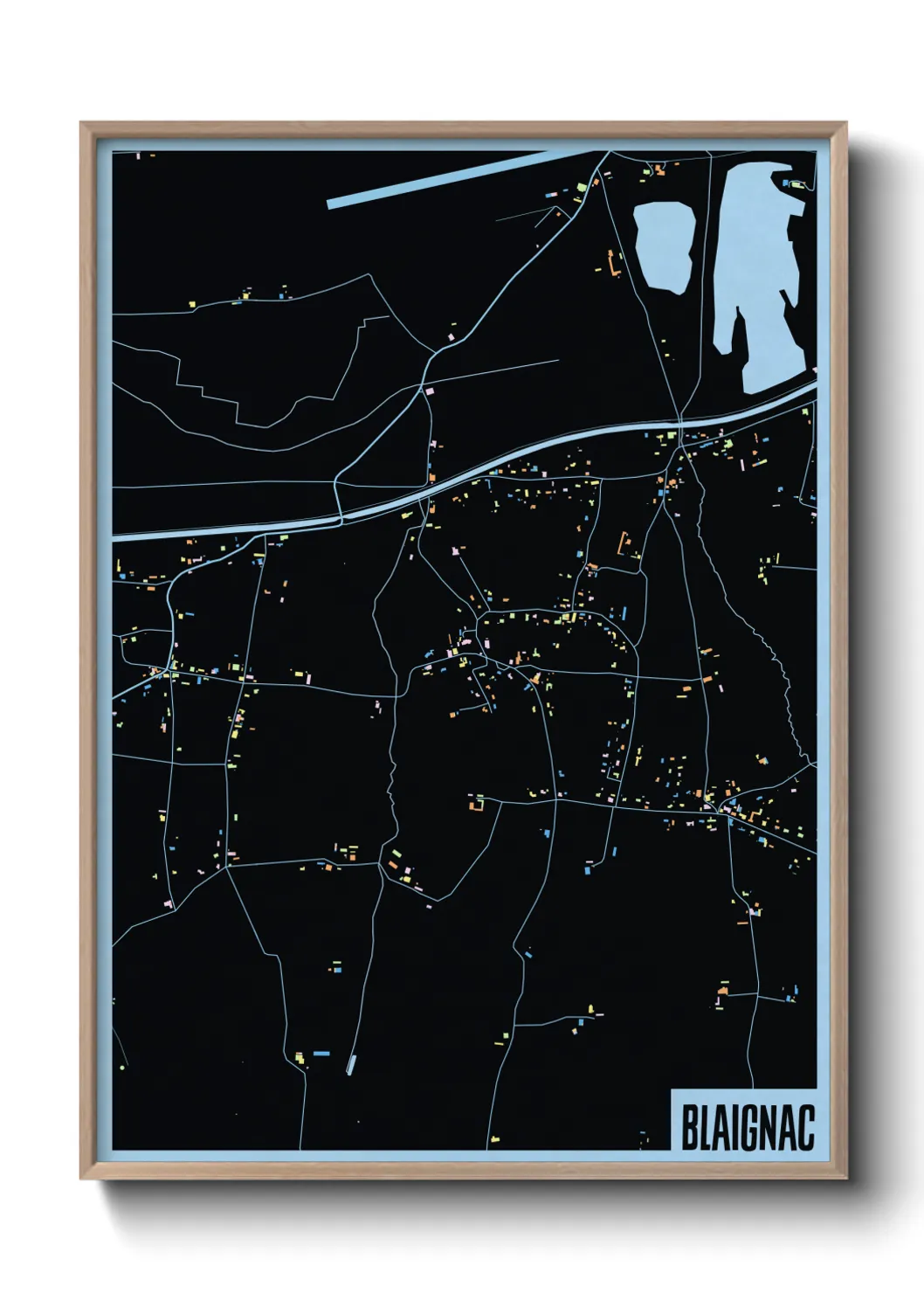 Une affiche de carte sur Blaignac