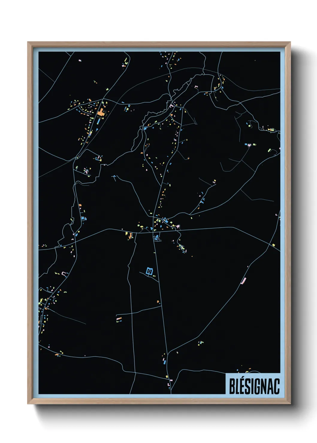 Une affiche de carte sur Blésignac