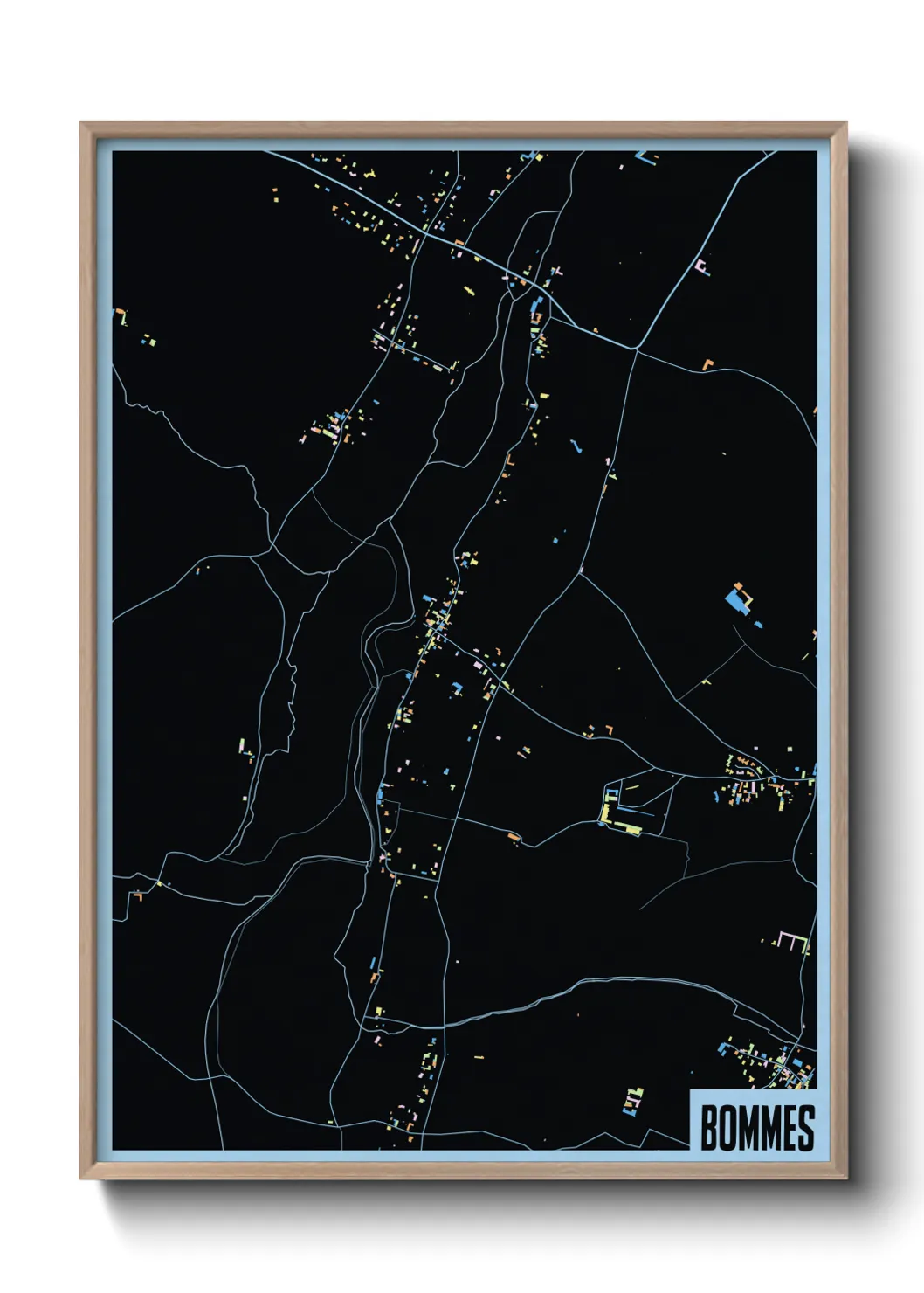 Une affiche de carte sur Bommes