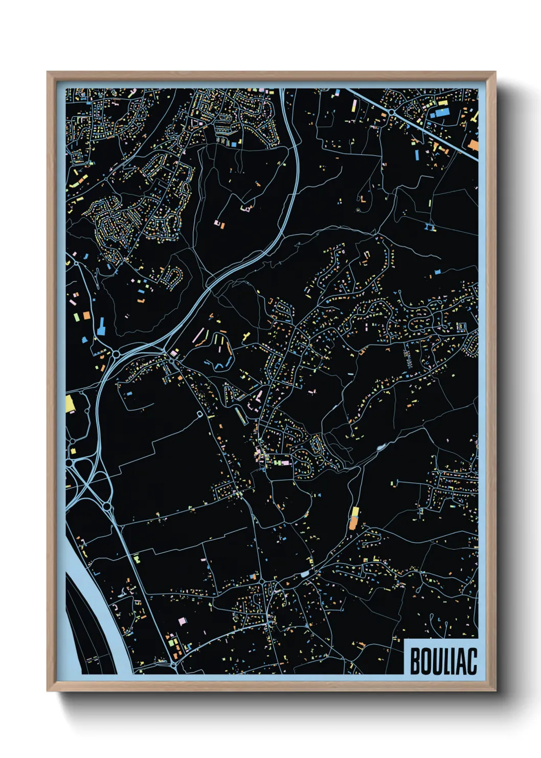 Une affiche de carte sur Bouliac