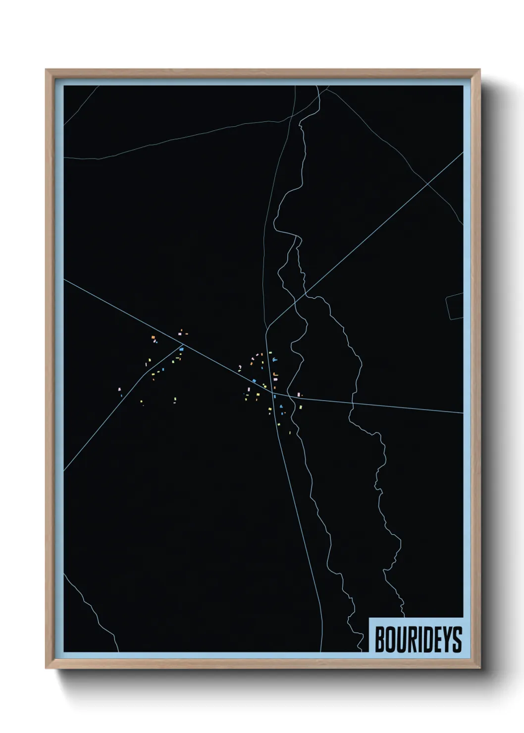 Une affiche de carte sur Bourideys