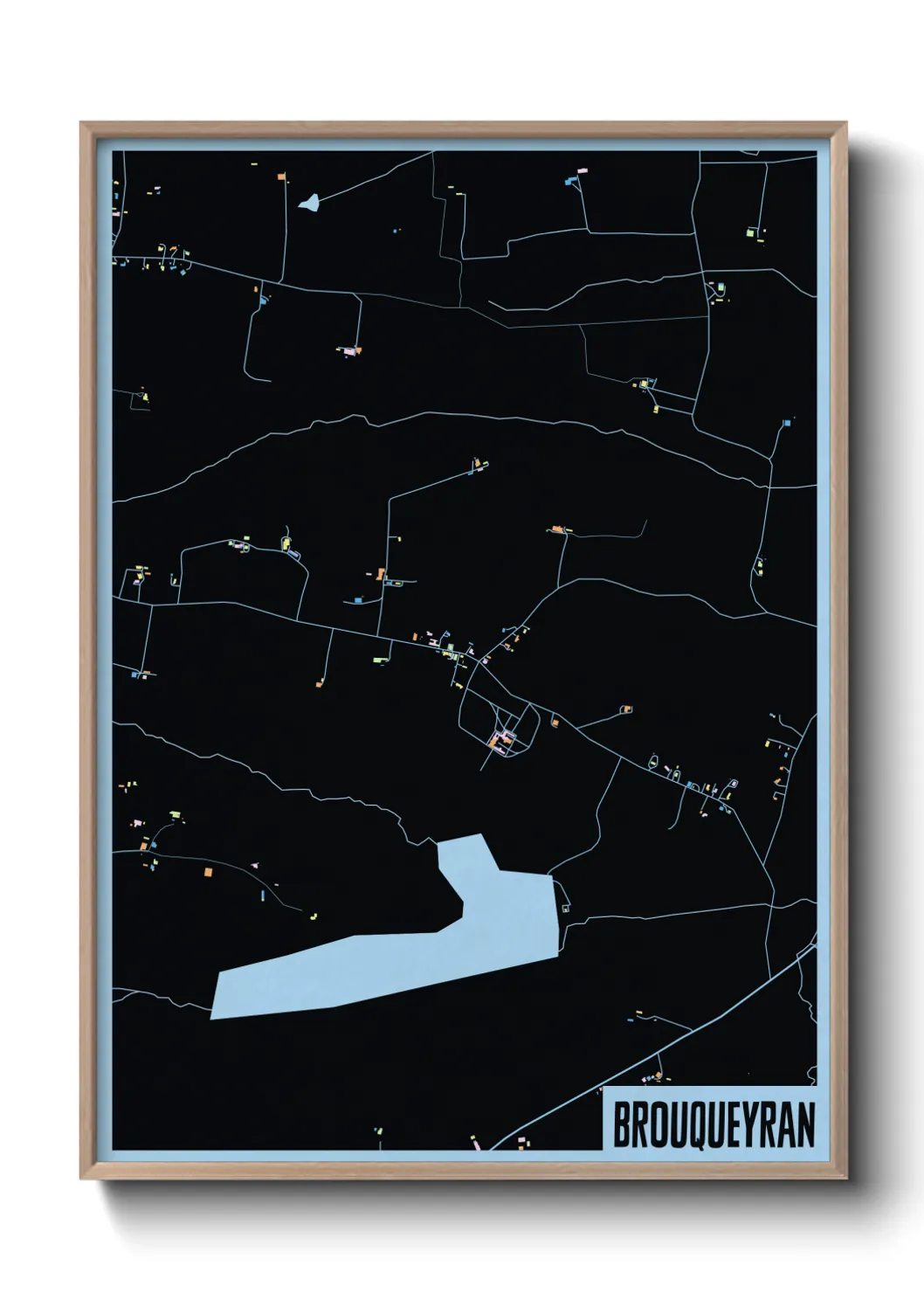 Une affiche de carte sur Brouqueyran