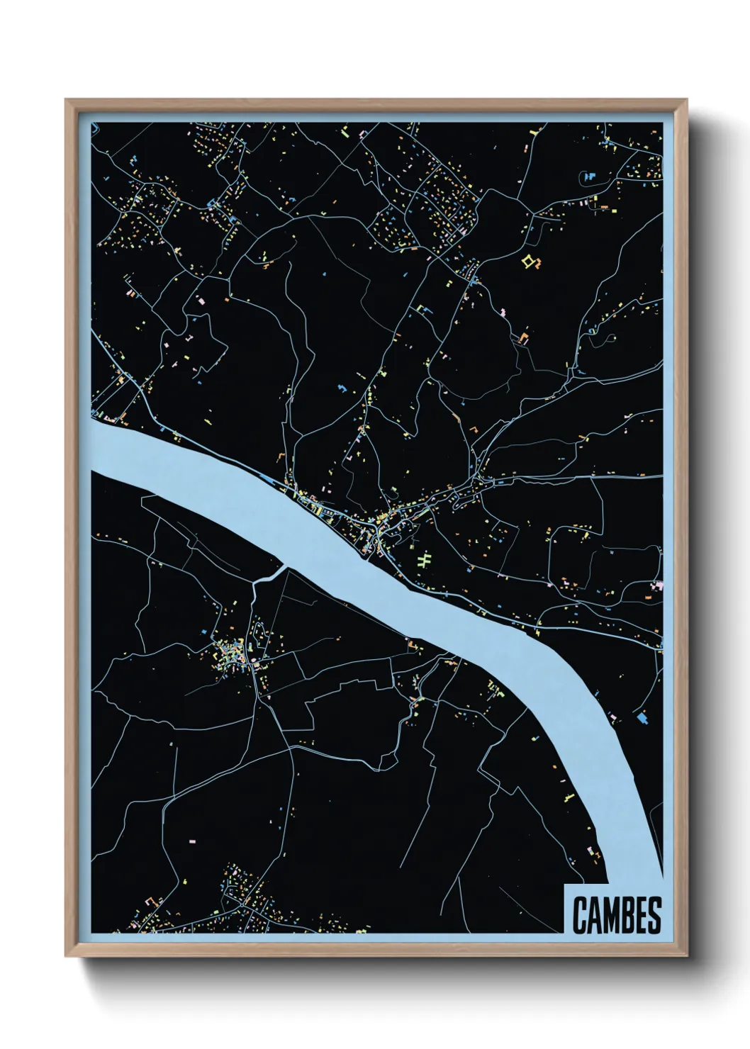 Une affiche de carte sur Cambes